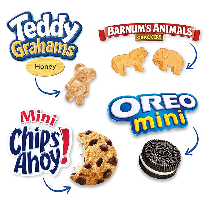Nabisco Team Favorites Variety Pack, OREO Mini, CHIPS AHOY! Mini, Teddy Grahams Honey & Barnum's Animal Crackers, School Snacks, 30 Snack Packs - Image 3
