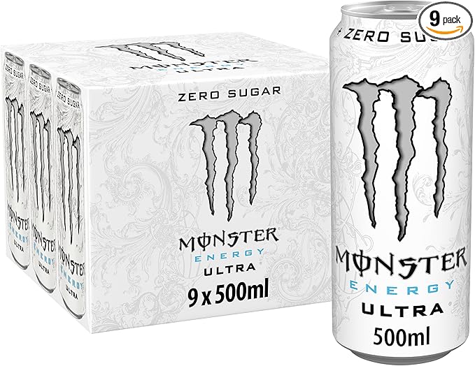 Monster Ultra Energy Drink Zero Sugar, 9 x 500 ml