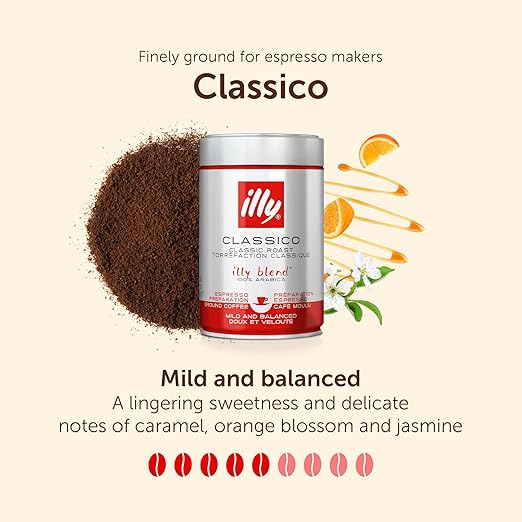 illy Coffee - Classico Ground Coffee - Medium Roast - 100% Arabica Coffee - Ideal for Espresso Preparation - 250g Tin - Image 6