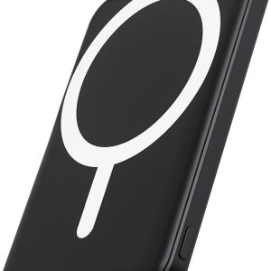 podoru for Magsafe Battery Pack, 5000mAh Magnetic Power Bank with Type-C Cable 20W PD Fast Charging Lighting Input Wireless Portable Charger for iPhone 17/16/15/14/13/12/ All Series-Black